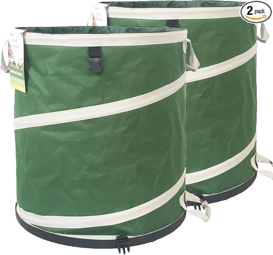 2-Pack 24 Gallon Collapsible Trash Can Solid Bottom by TespherCreationsforYardWorkLawnsCarePatioGardeningOutdoorCampingandRVTrips