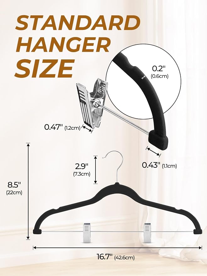 HOUSE DAY Velvet Skirt Hangers 72 Pack, Space Saving Slim Pant Hangers - Image 6