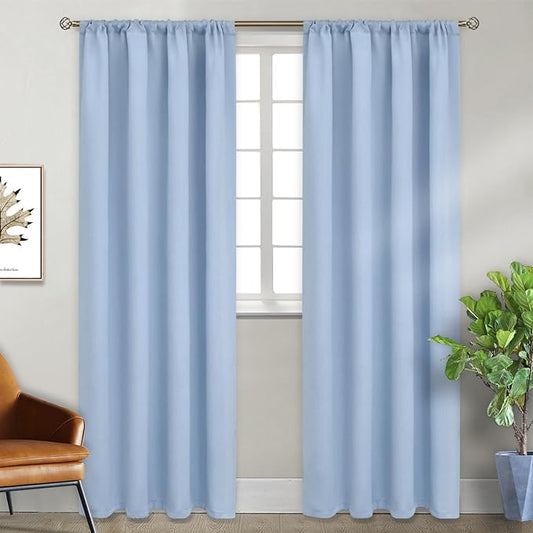 BGment Baby Blue Room Darkening Curtains 84 Inch Length by BGment