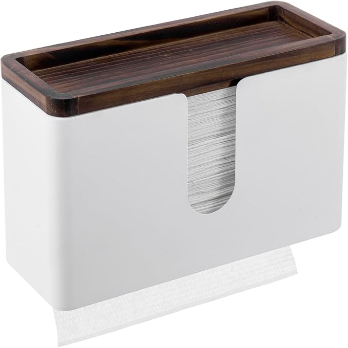 MyGift Deluxe Modern Matte White Metal Folded Commercial Paper Towel Holder by MyGiftHome
