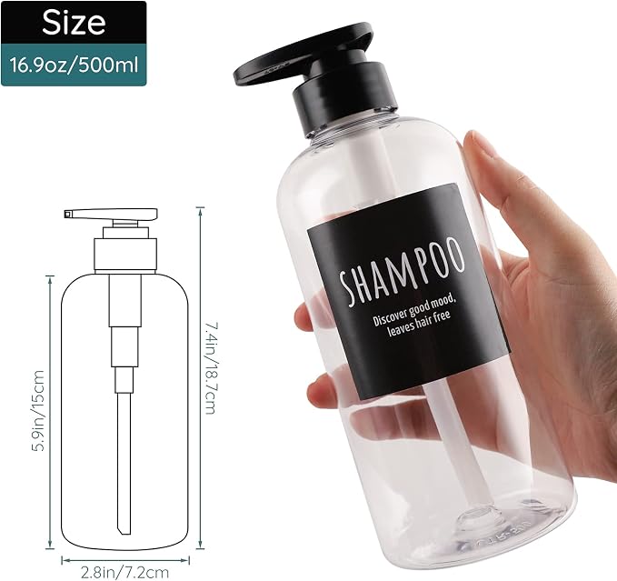 Segbeauty 3pcs Refillable Shower Bottles, 500ml Each - Image 5