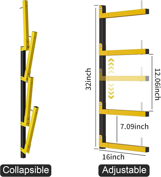 Lumber Storage Rack, Upgrade Cantilever Folding Lumber Rack Wall Mount - Image 2