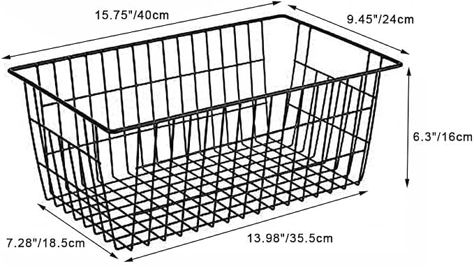 SANNO Wire Storage Baskets Freezer Baskets Farmhouse Organizer Storage Bins - Image 8