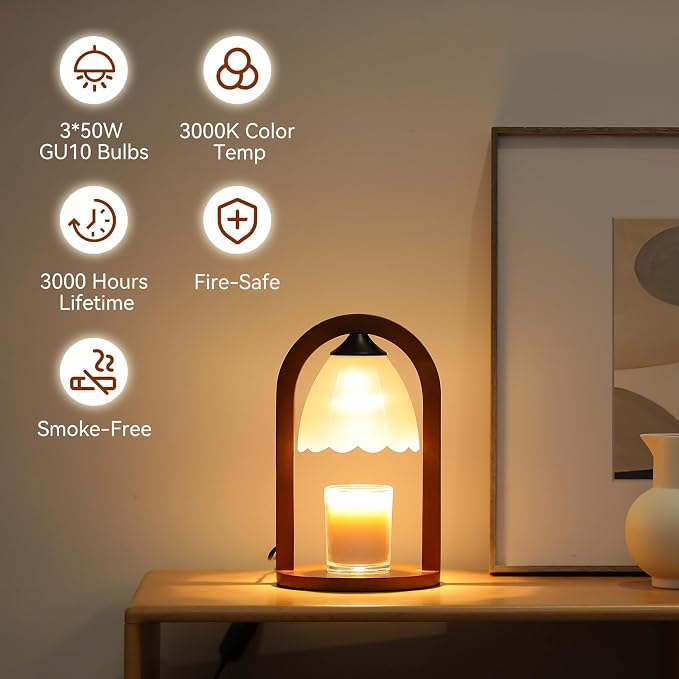 Candle Warmer Lamp with Timer and Dimmer，Electric Candle Lamp Warmer - Image 3