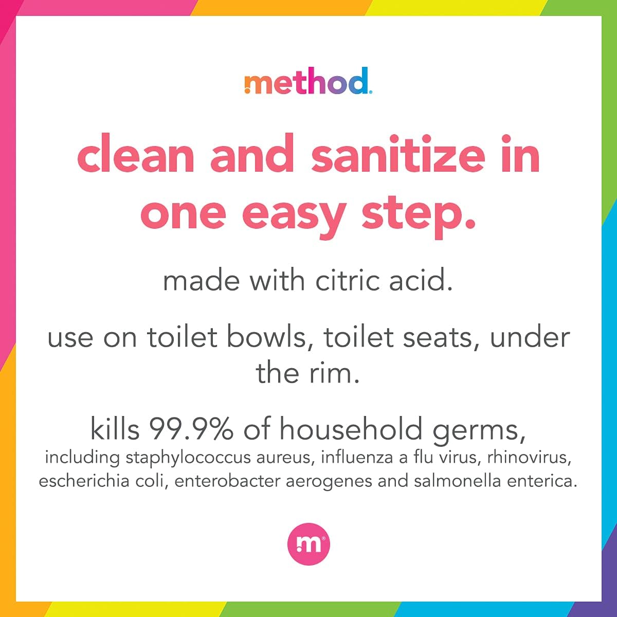 method Antibacterial Toilet Bowl Cleaner, Spearmint, 24 fl oz, 6 Pack | Kills 99.9% of Household Germs, Tough on Grime, Cleans and Sanitizes in One Step, Use on Toilet Bowls, Seats, and Under Rim