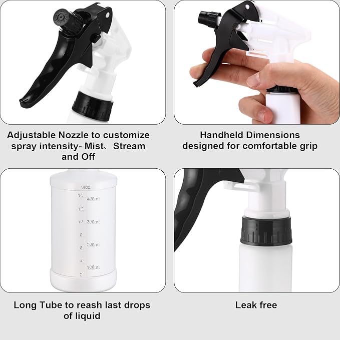 Eccliy 12 Pcs 16 Oz Plastic Spray Bottle, Adjustable Empty Reusable Sprayer - Image 6