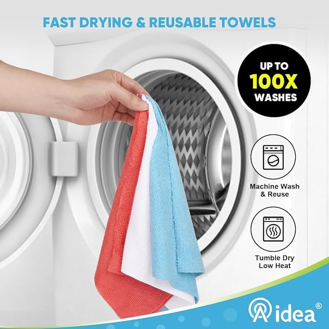 AIDEA Microfiber Cleaning Cloth, Shop Towels 330 Sheets 6 Roll, Microfiber - Image 6