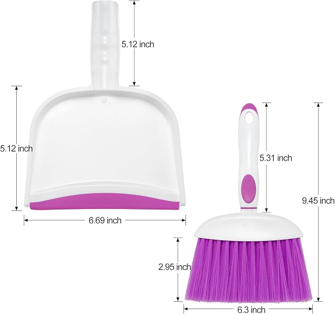 NACENA Small Dust Pan and Brush Set, Mini Broom and Dustpan Set Small Hand - Image 2