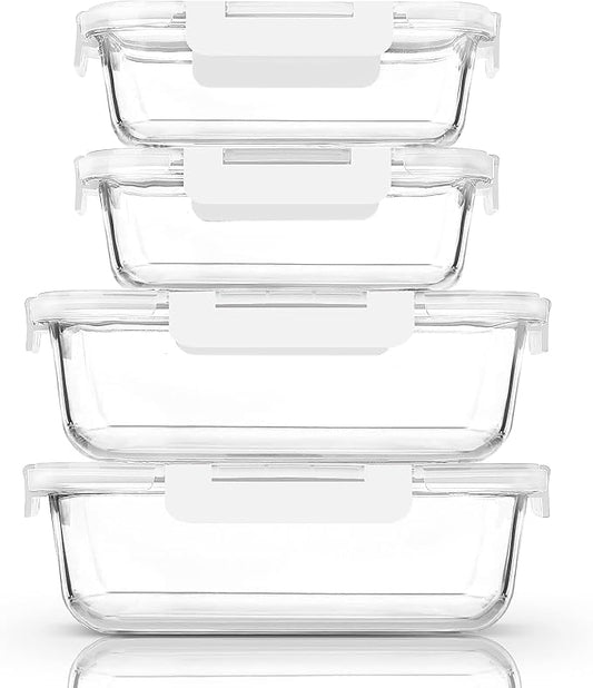 Extra Large Glass Food Storage/Baking Containers Set by MMCIRCO
