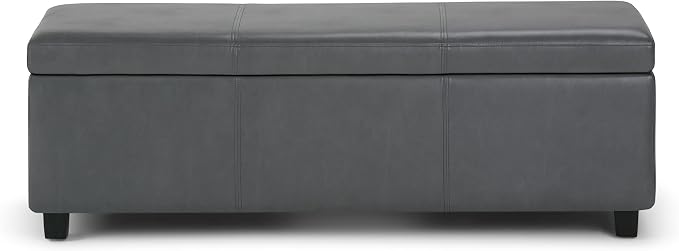 SIMPLIHOME Avalon 48 inch Wide Contemporary Rectangle Storage Ottoman Bench in - Image 6