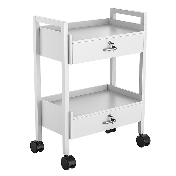 Paddie Salon Trolley Cart, Salon Tray Wooden Mobile Utility Cabinet by Paddie