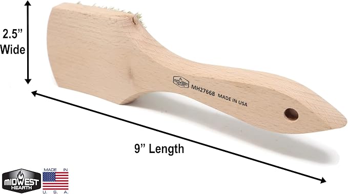 Brass Wire Utility Scrub Brush for Cleaning 9" Hardwood Handle - Image 2