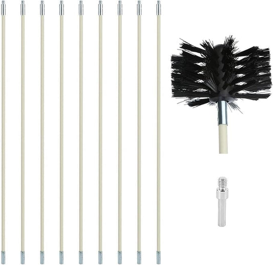 12 Feet Stove Pipe Clean Brush Extension Rods Flexible Fireplace Chimney Brush by Copgge