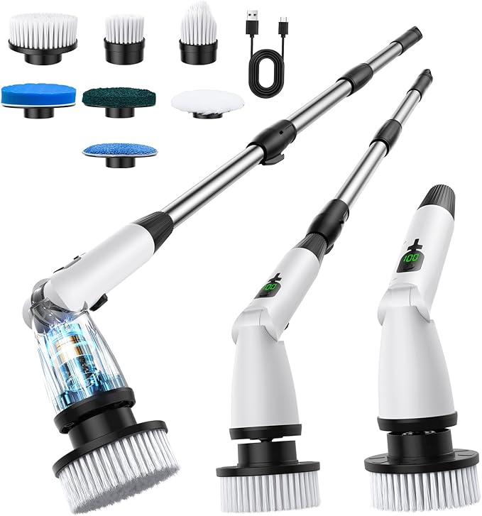 11 in 1 Electric Spin Scrubber Cordless Cleaning Brush 3 Adjustable Angles 2 by Unknown