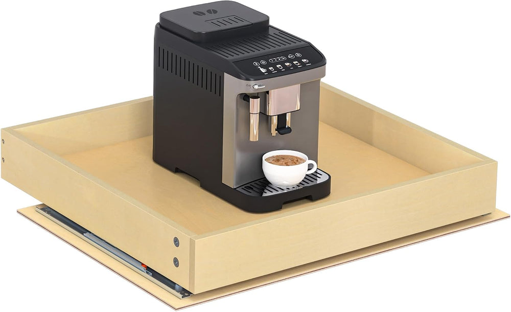 WelFurGeer Heavy-Duty Plywood Pull-Out Cabinet Drawers, Smooth Slide-Out Shelves