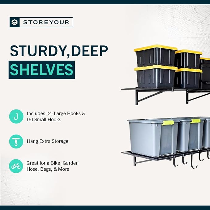 StoreYourBoard 2-Pack Heavy Duty Wall Shelves – Wall-Mounted Garage Storage - Image 6