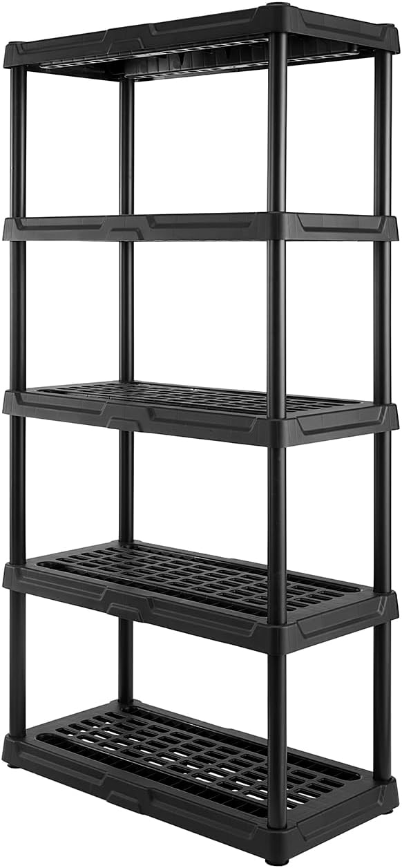 CX 5-Tier Plastic Storage Shelving Unit, Heavy Duty, 150lbs Per Shelf Capacity by Unknown
