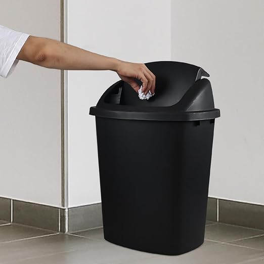 4 Pack 40 Liter Swing Lid Kitchen Garbage Can, Plastic Trash Can - Image 7