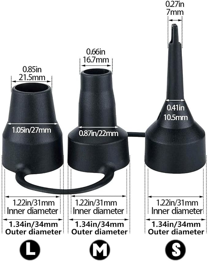 Replacement Nozzles Electric Air Pump 3 Sizes Head Plastic - Image 2