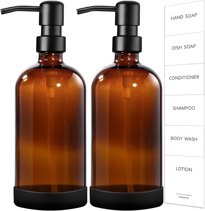 GMISUN Amber Glass Soap Dispenser by GMISUN