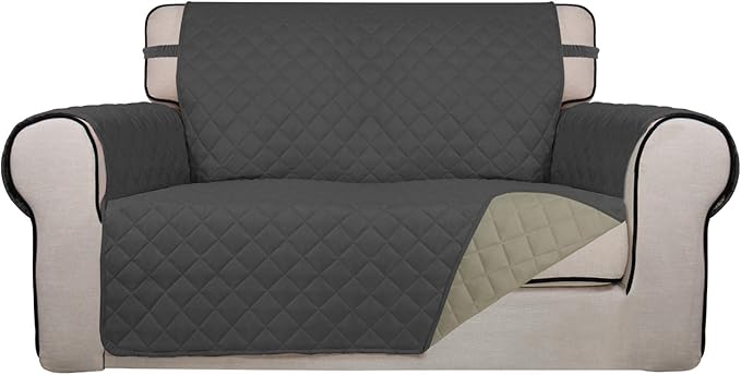 PureFit Reversible Quilted Sofa Cover, Water Resistant Slipcover Furniture by PureFit