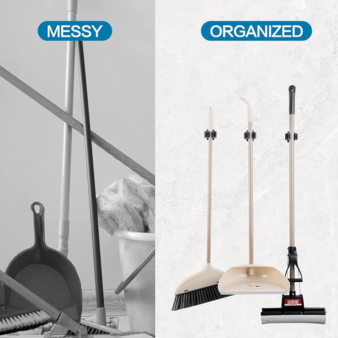 3PCS Broom and Mop Holder, Heavy Duty Garden Tool Organizer Rack Rake and - Image 5