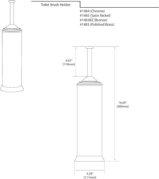 Gatco 1484 Toilet Brush and Canister - Image 4