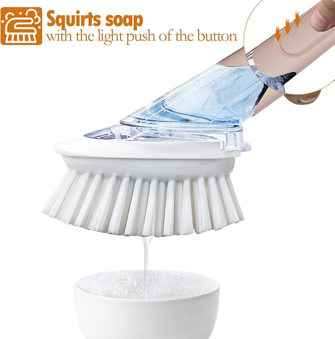 Soap Dispensing Replacement Dish Brush Storage Set - Image 2