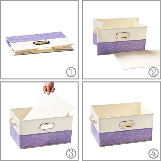 PRANDOM Fodable Storage Bins for Closet Decorative Fabric Storage Baskets Cubes - Image 5