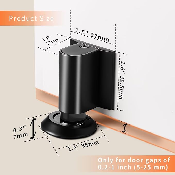 Bak Bo Magnetic Door Stoppers 2 Pack Bottom of Door Holder Keep Door Open No - Image 2