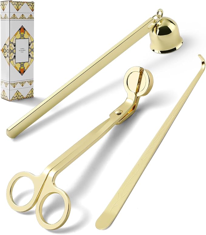 PATOISE 3 in 1 Candle Accessory Set, Candle Wick Trimmer Cutter Mini, Candle by PATOISE