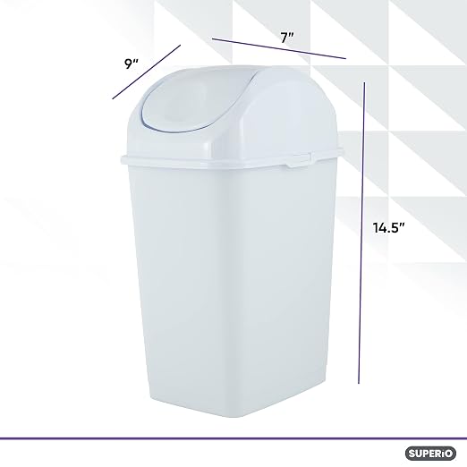 Superio Small Plastic Trash Can - Image 2