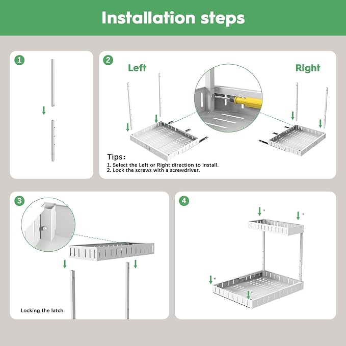 REALINN Under Sink Organizer, 2 Tier Expandable Under Cabinet Organizer - Image 7