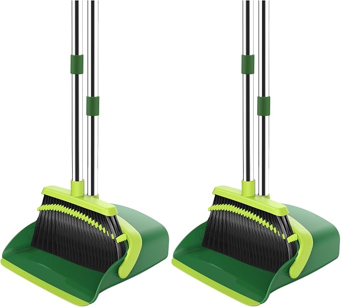 Broom and Dustpan Set, 52-in Long Adjustable Handle Broom Dustpan Combo by NACENA