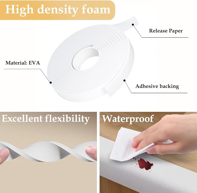 Weather Stripping Door Seal White, 1Inch Wide X 1/4 Inch Thick, Air Conditioner - Image 4