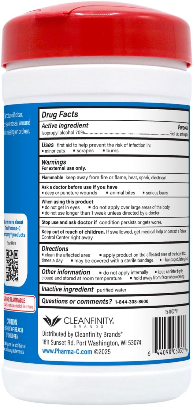The Pharma-C Company -70% Isopropyl Alcohol Wipes - Image 3