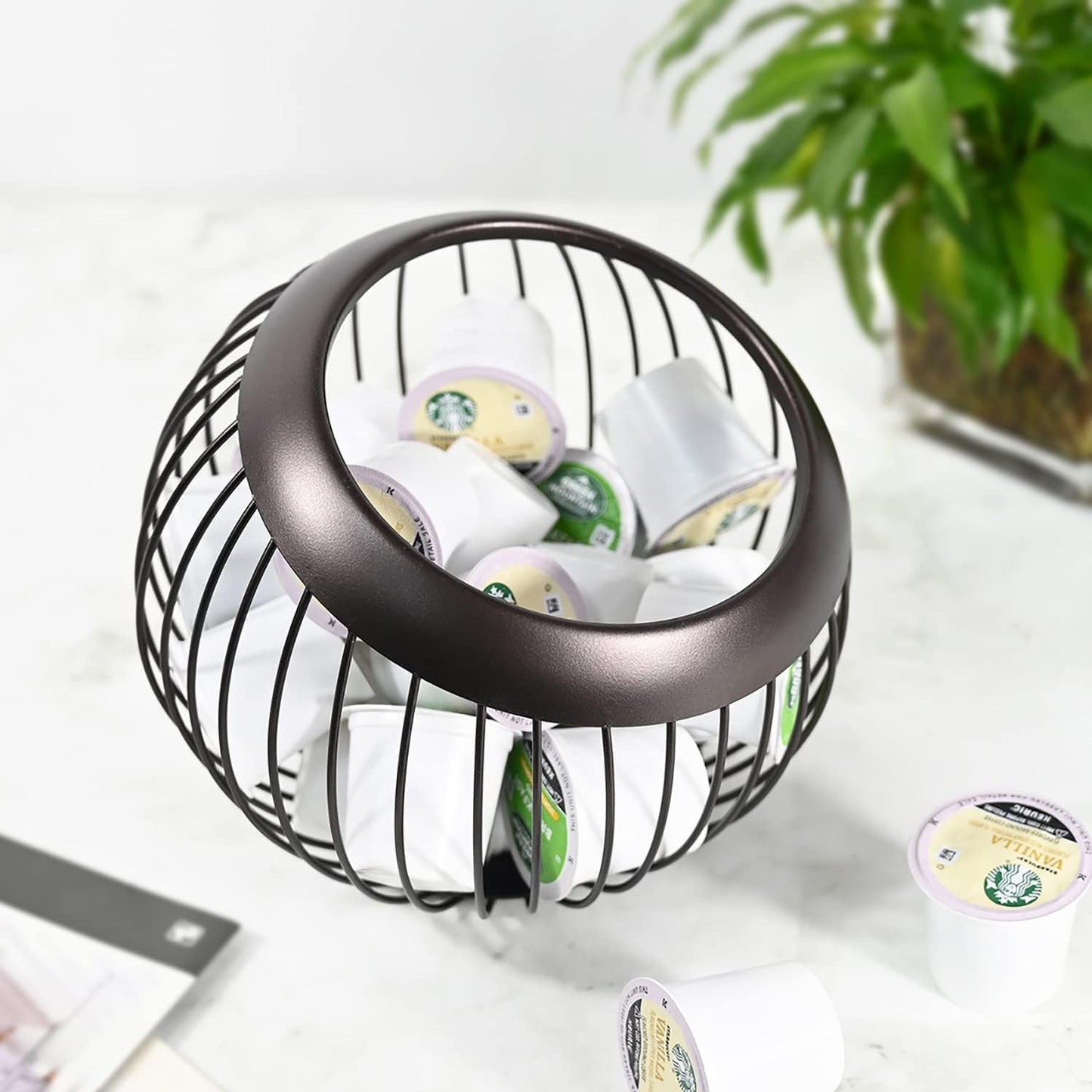 Coffee Pod Holder, Capacity K Cup Holder and Espresso Pod Holder | Coffee Pod Organizer for Keurig K-Cup Storage and Espresso Holder, Coffee Bar Accessory (Brown) - For Valentines Day
