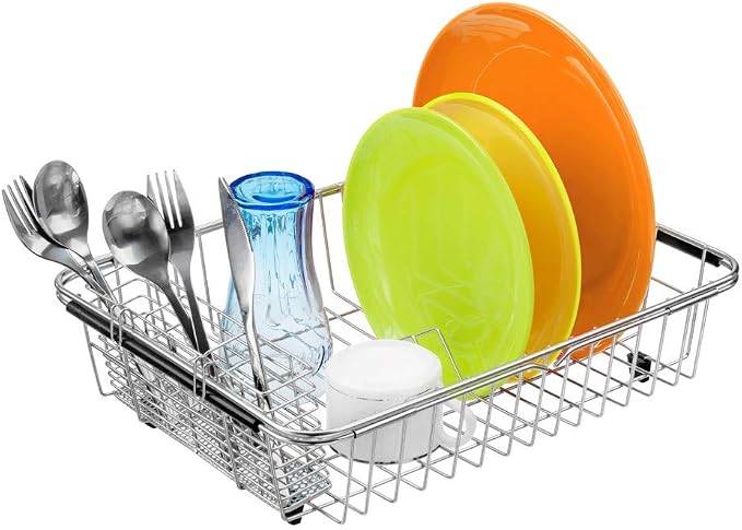 SANNO Expandable Dish Drying Rack Over Sink Dish Rack Shelf in Sink or On - Image 5