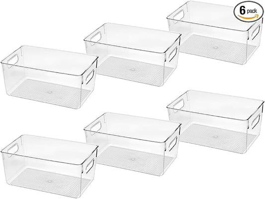 Clear Plastic Storage Bins, Pantry Organizers and Storage Containers Fridge by CONTROLKITCHEN
