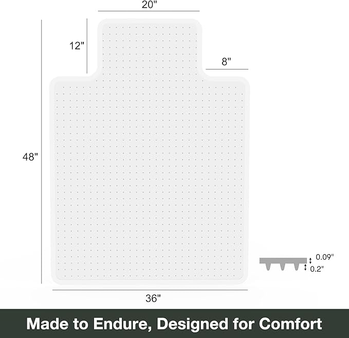 Chair Mat for Carpet, Beveled Edge Vinyl Mat - Image 2