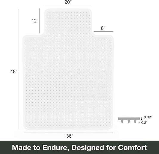 Chair Mat for Carpet, Beveled Edge Vinyl Mat - Image 2