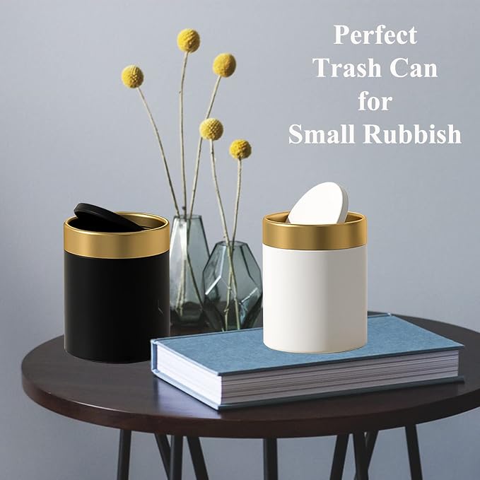 Mini Trash Can with Lid, Metal Small Tiny Mini Trash Bin Can, Mini Countertop - Image 7