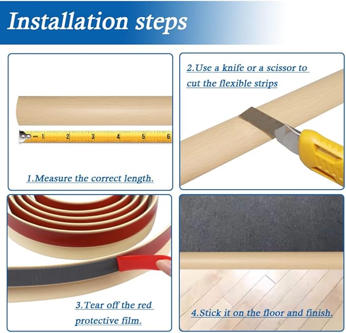 Floor Transition Strip Self Adhesive Carpet & Flooring Transitions Edging Trim - Image 5