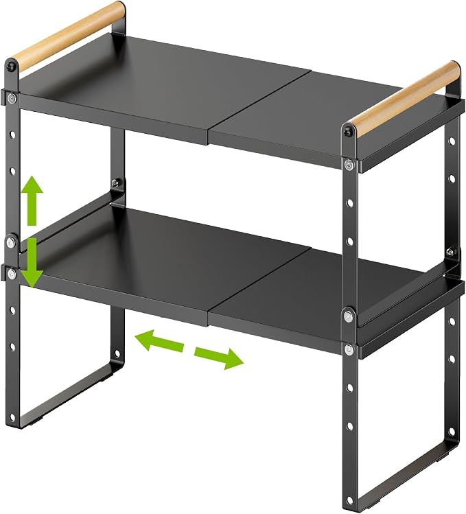 DOLALIKE Expandable kitchen Countertop Organizer, Stackable Cabinet Shelf by DOLALIKE