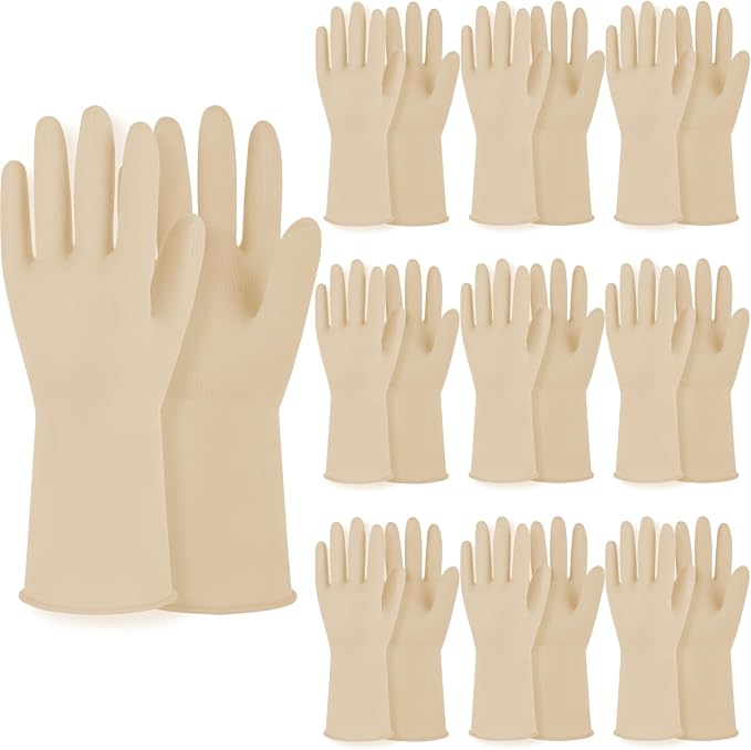 MAMISON 10 Pack Simple and Short Hands Gloves, Reusable Non-Slip Rubber Gloves by QualityKitchenandHome
