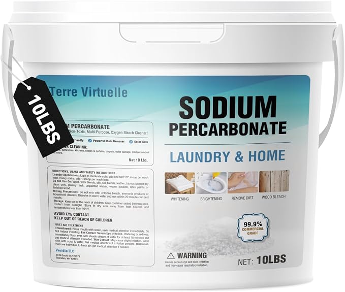 Sodium Percarbonate 10 lbs – Oxygen Bleach Powder & Laundry Booster – by Unknown