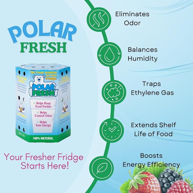 All-in-1 Refrigerator Deodorizer & Produce Saver by Polar Fresh – Fridge Odor - Image 2