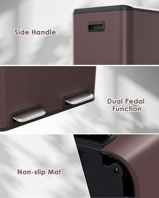 Arlopu 16Gal Dual Trash Can w/2 Built-in Box - Image 6
