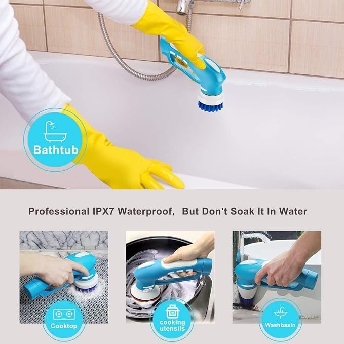 Electric Scrubber Power Cordless, Portable 360 Handheld Washing Cleaning Machine - Image 4