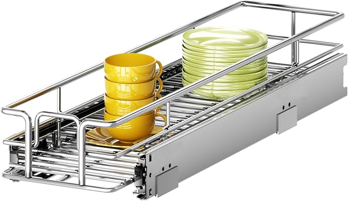 Pull Out Cabinet Organizer 5½" W x 21½" D, Heavy Duty Cabinet Pull Out Shelves by Unknown